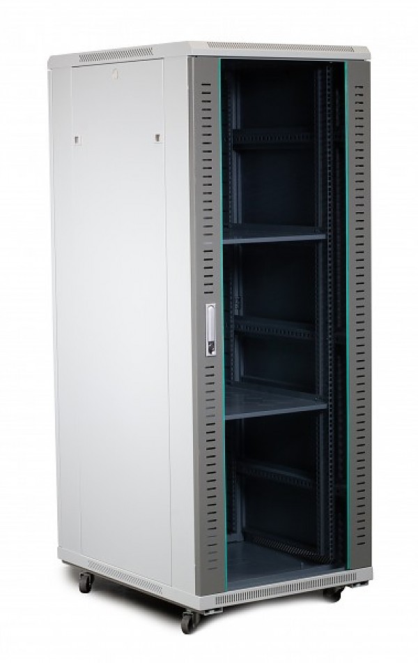 Szafa rack stojąca, serwerowa, 32U, 19", 1560x600x800mm, drzwi szklane