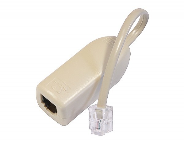 Mikrofiltr ADSL złącze męskie 6p2c na złącze żeńskie 6p2c 