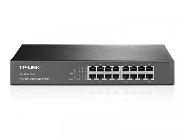 Switch niezarzdzalny, 16x 10/100 RJ-45, 11,6" z uchwytami na 19" (TP-Link TL-SF1016DS) 