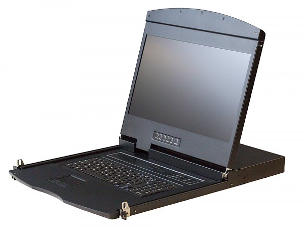 Konsola KVM LCD Full HD, Wave KVM, 17", 8-portowy KVM HDMI, 1U, pojedyncza szyna 