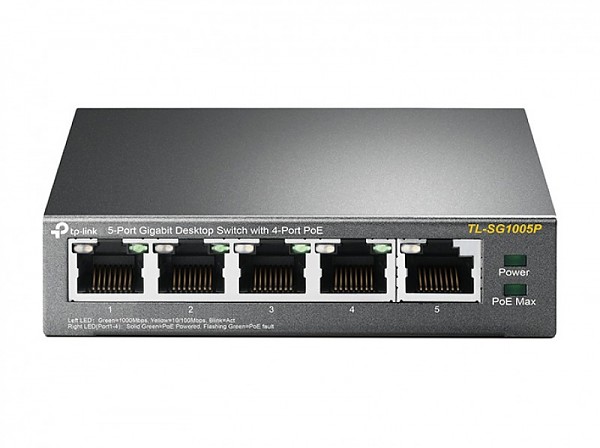 Switch niezarządzalny, 5x 10/100/1000 RJ-45, PoE (TP-Link TL-SG1005P) 