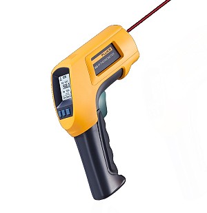 Pirometr FLUKE 566 z termometrem i wskaźnikiem laserowym, pamięć 20 pomiarów, -40 do 650 st. C