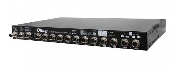 Switch zarządzalny, 8x 10/100/1000 M12 PoE + 4x 10/100/1000 M12, Bypass (ORing TRGPS-9084GT-M12X-BP2-MV) 