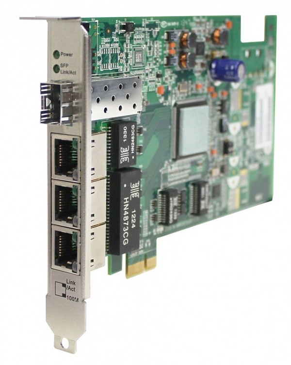 Switch niezarzdzalny, 3x 10/100/1000 RJ-45, Gigabit Ethernet, 1x 100/1000Base-X SFP, na slot PCIe (ORing IGCS-E131GP) 