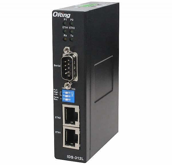 ORing IDS-312L, Przemysłowy serwer portów szeregowych, 1x RS-232/422/485 + 2x 10/100 RJ-45 (LAN)