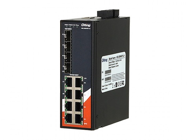 ORing IGS-3084GP-LA, Switch zarządzalny, 8x 10/1000 RJ-45 + 4 sloty SFP / RJ-45, O/Open-Ring <30ms, obudowa slim