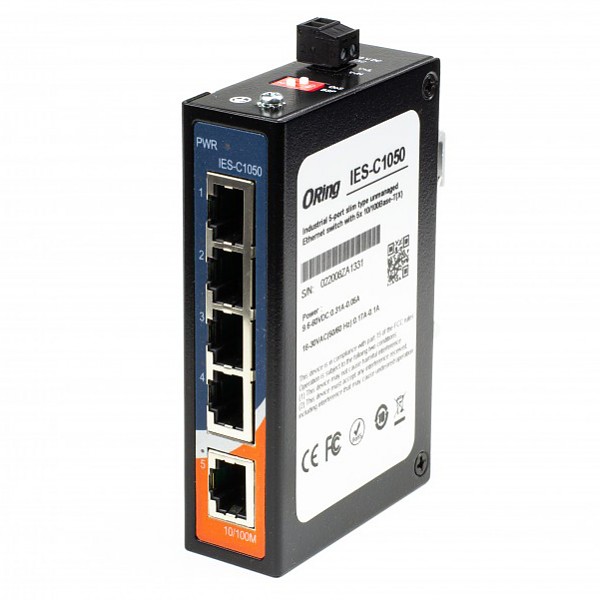 Switch niezarządzalny, 5x 10/100 RJ-45, obudowa slim (ORing IES-C1050) 