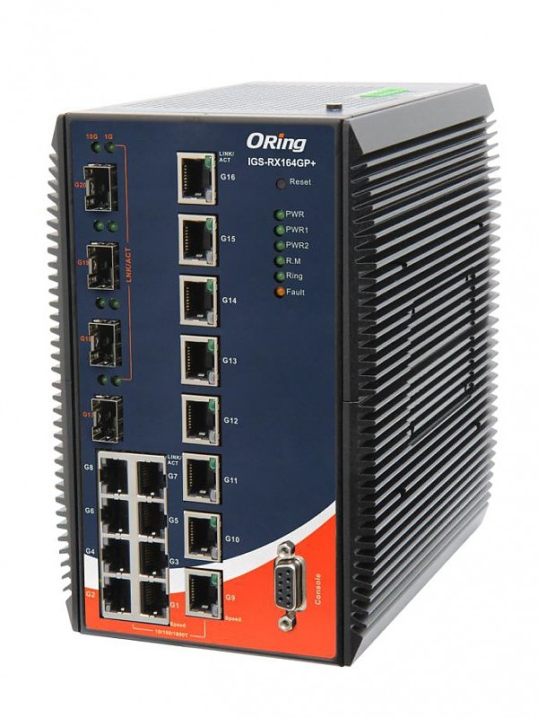 ORing IGS-RX164GP+, Switch zarządzalny, L3, 16x 10/1000 RJ-45 + 4x1G/2.5G/10G SFP+, O/Open-Ring <30ms