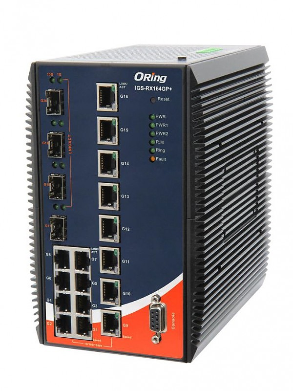 ORing IGS-RX164GP+, Switch zarzdzalny, L3, 16x 10/1000 RJ-45 + 4x1G/2.5G/10G SFP+, O/Open-Ring <30ms