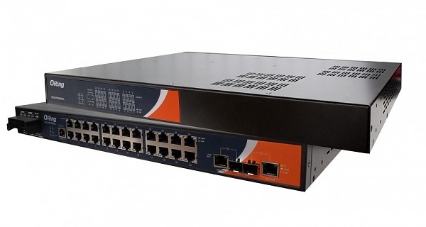 Switch zarządzalny, 24x 10/100 RJ-45 + 2 sloty SFP, O/Open-Ring <30ms (ORing RES-P9242GCL-HV) 