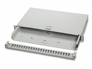 Przełącznica światłowodowa 19" 1U, 24x SC duplex, bez adapterów, teleskopowa 