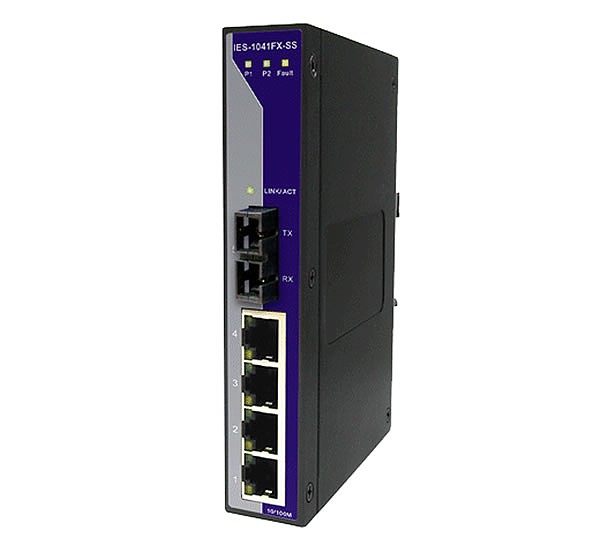 Switch niezarządzalny, 4x 10/100 RJ-45 + 1x 100 SM SC, obudowa slim (ORing IES-1041FX-SS-SC) 