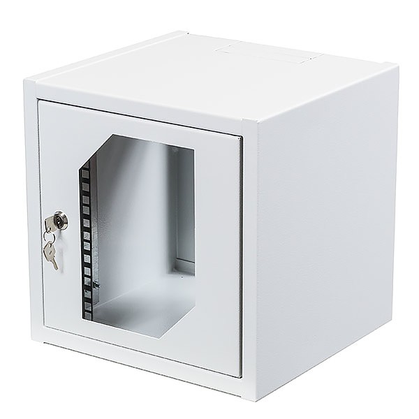 Szafa rack 6U, wisząca, 10 cali, 300mm gł., drzwi szklane