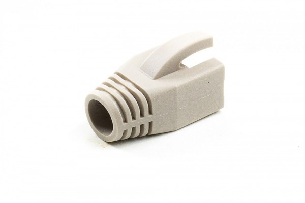 Osłona złącza modularnego 8p8c na gruby przewód (8mm), szara 