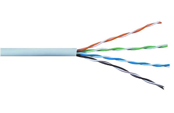 Przewd U/UTP Wave Cables, kat.5E, wewntrzny, szary, LSOH/LSZH, 4x2x24 AWG, Cu, 305 m, drut 