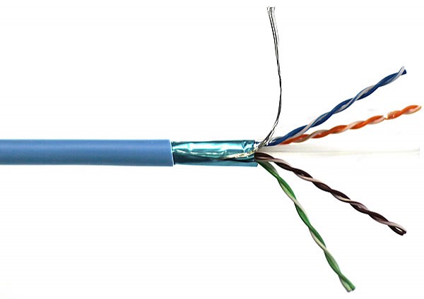 Przewód F/UTP Wave Cables, kat.6, wewnętrzny, niebieski, LSOH/LSZH, 4x2x26 AWG, Cu, 305 m, linka 