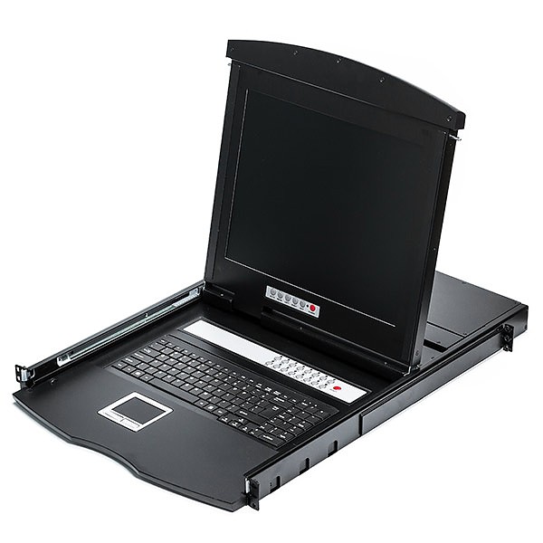 Konsola KVM, LCD 17", 8 portów KVM, 1U rack, podwójna szyna (Wave KVM)