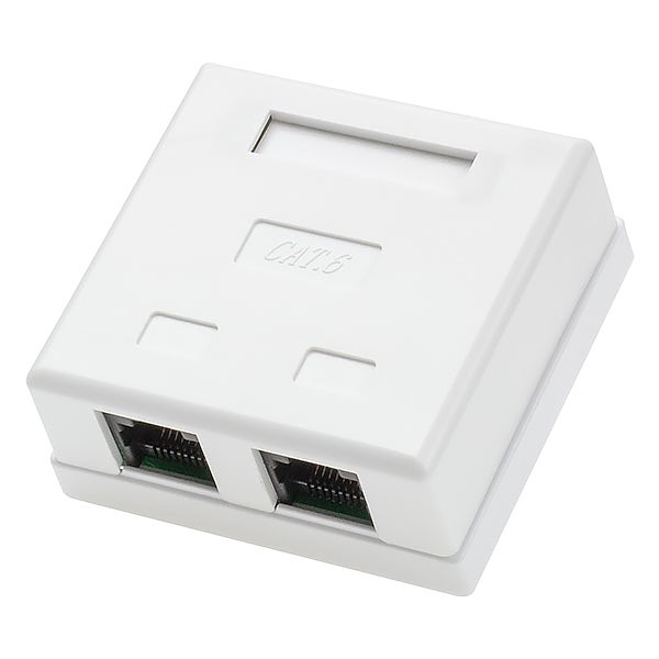 Puszka natynkowa, kat. 6, 2x RJ-45 