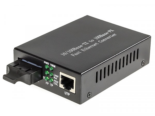 Konwerter 10/100 Mbps RJ-45/SC, SM 1310nm, 20km, LFP (Wave Optics, WO-KA-SDS-020K) 