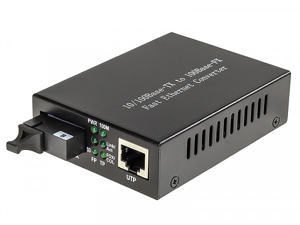 Konwerter 10/100 Mbps RJ-45/SC, SM 1550nm, 20km, WDM, LFP (Wave Optics, WO-KA-SWS-020K-B) 