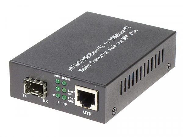 Media konwerter SFP 10/100/1000M RJ-45/slot SFP 100/1000M (Wave Optics WO-KGA-SFP)