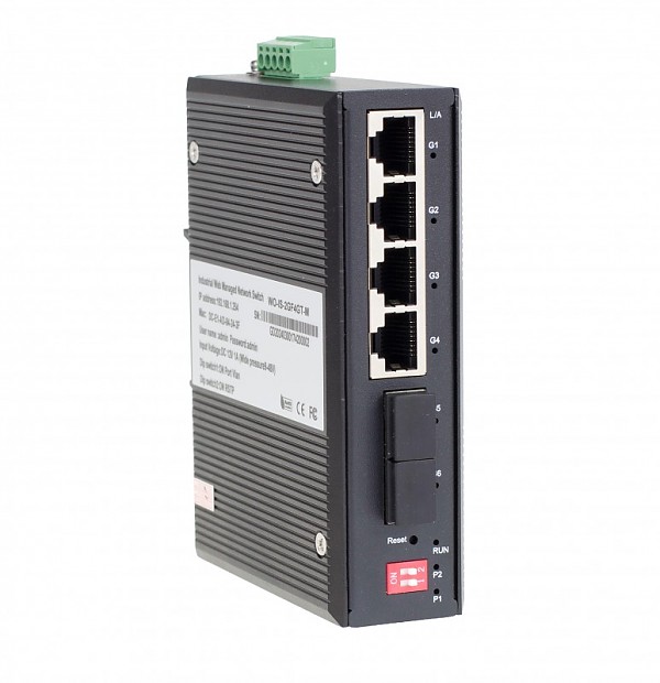 Switch zarzdzalny 4x 100/1000 RJ-45, 2x 1000 SFP (Wave Industrial WO-IS-M2GF4GT-M) 