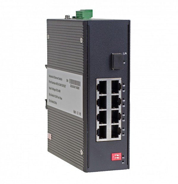 Switch przemysowy niezarzdzalny, 8x 100/1000 RJ-45 + 1x 1000 SFP (Wave Industrial WO-IS-M1GF8GT)