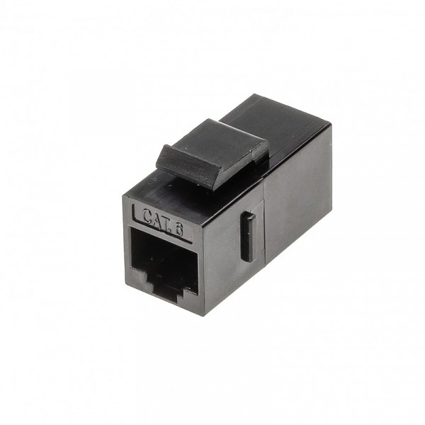 Łącznik modularny, kat. 6, 2x RJ-45, UTP do montażu w panelu, czarny 