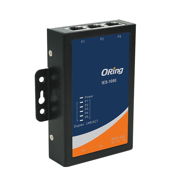 Switch niezarządzalny, 5x 10/100 RJ-45, obudowa slim (ORing IES-1050) 