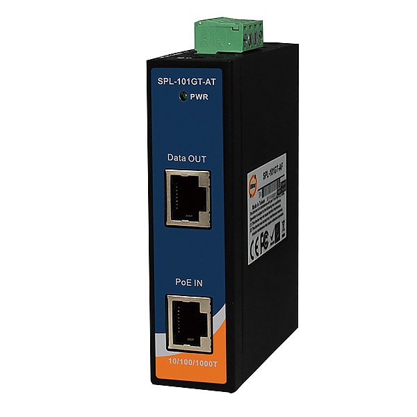 Splitter przemysłowy PoE, 1x10/1000 RJ-45 PoE + 1x10/1000 RJ-45 (ORing SPL-101GT) 