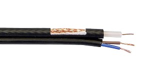 Kabel koncentryczny XAp RG59 żelowany + 2 żyły zasilające/sterujące 0,75mm2; 100m
