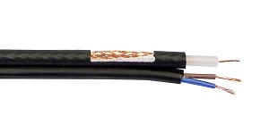 Kabel koncentryczny XAp RG59 żelowany + 2 żyły zasilające/sterujące 0,75; 100m