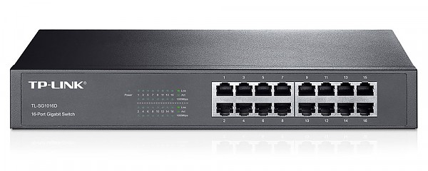 TP-Link TL-SG1016D, Switch gigabitowy, niezarzdzalny, 16x 1Gb RJ-45, 11,6" z uchwytami na 19"