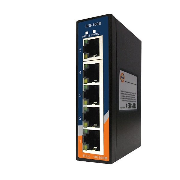 Switch niezarządzalny, 5x 10/100 RJ-45, obudowa slim (ORing IES-150B) 