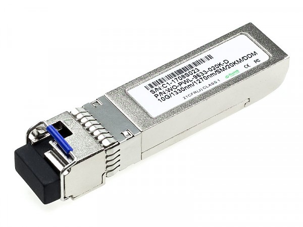 SFP+ WDM, 10Gb, LC SM, 20km, TX:1330nm, DDMI