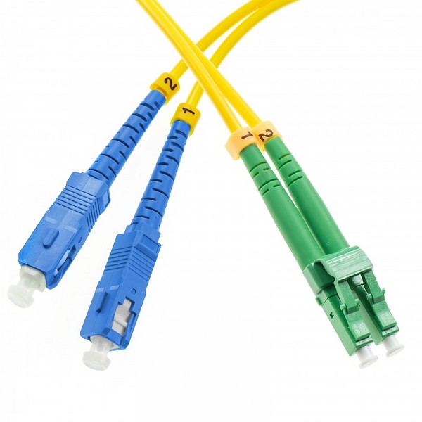 Patchcord SC/UPC-LC/APC, SM, 9/125, dupleks, włókno G652D, 1 m 
