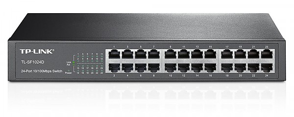 TP-Link TL-SF1024D, Switch niezarządzalny, 24x 10/100 RJ-45, desktop, z uchwytami na 19" 