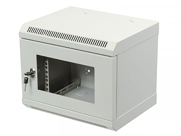 Szafa rack 6U, wisząca, 10 cali, 280mm gł., drzwi szklane