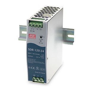 Mean Well SDR-120-24 Zasilacz przemysłowy 120W 24VDC, DIN TS35, P.F.C.