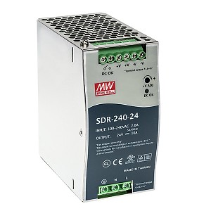 Zasilacz 240W 24VDC, DIN TS35, P.F.C. (Mean Well SDR-240-24) 