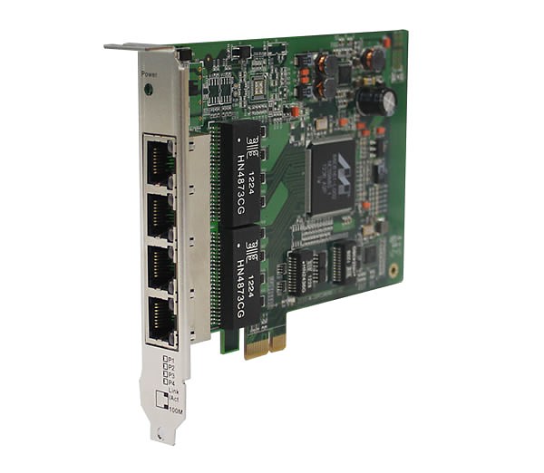 IGCS-E140, Switch przemysłowy niezarządzalny na slot PCIe, 4x 10/100/1000 RJ-45, Gigabit Ethernet 