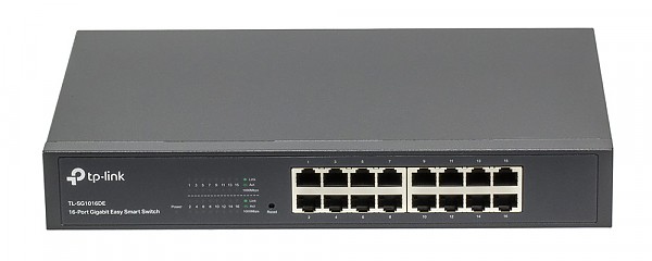 Switch inteligentny, 16x 10/100/1000 RJ-45, 11,6" z uchwytami na 19" (TP-Link TL-SG1016DE) 