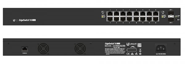 Switch zarządzalny, 16x 10/100/1000 RJ-45, 2x 100/1000 SFP, PoE+, 19" (Ubiquiti ES-16-150W) 