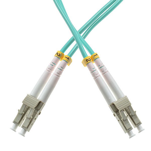 Patchcord światłowodowy wielomodowy, LC/UPC-LC/UPC, 50/125, dupleks, włókno OM3,  25m
