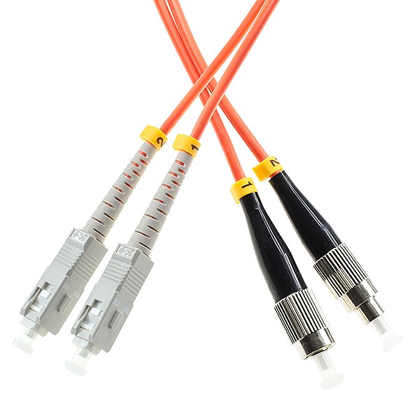 Patchcord wiatowodowy wielomodowy SC/UPC-FC/UPC, 50/125, dupleks, wkno OM2 3.0mm, dugo 1m