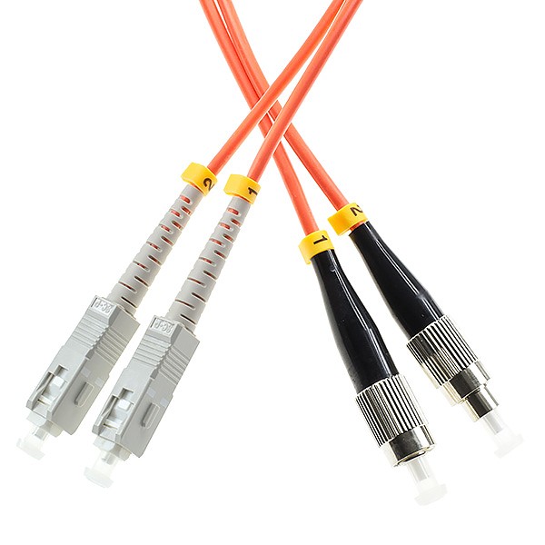 Patchcord światłowodowy SC/UPC-FC/UPC, MM, 50/125, dupleks, włókno OM2,  2 m