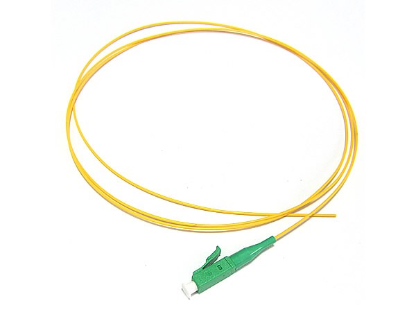 Pigtail światłowodowy jednomodowy LC/APC, 9/125, 0,9mm, włókno G652D, 1m
