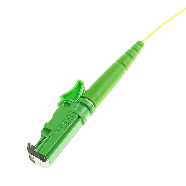 Pigtail światłowodowy jednomodowy E2000 APC, 9/125, 0,9mm, włókno G652D, 2m