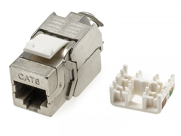 Gniazdo keystone, 8p8c / RJ-45, ekranowane, kat. 6, beznarzędziowe