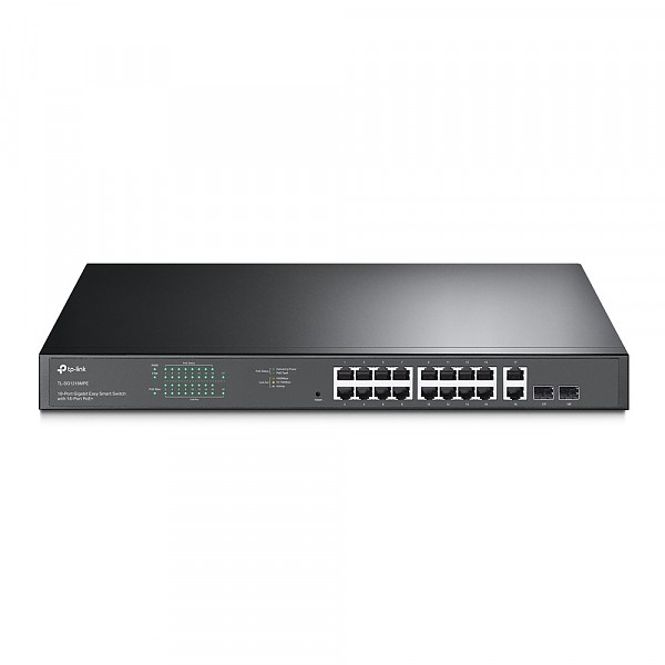 TP-Link TL-SG1218MPE, Switch inteligentny, 16x 10/100/1G RJ-45, 2x SFP, PoE+